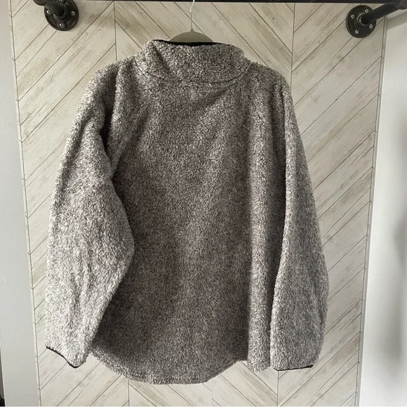 Maurices Gray Buffalo Plaid Yoke Snap Front Sherpa Pullover Sweatshirt Size 2X - Picture 6 of 7